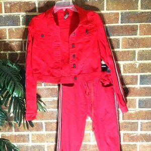 Two piece leggings and jacket.